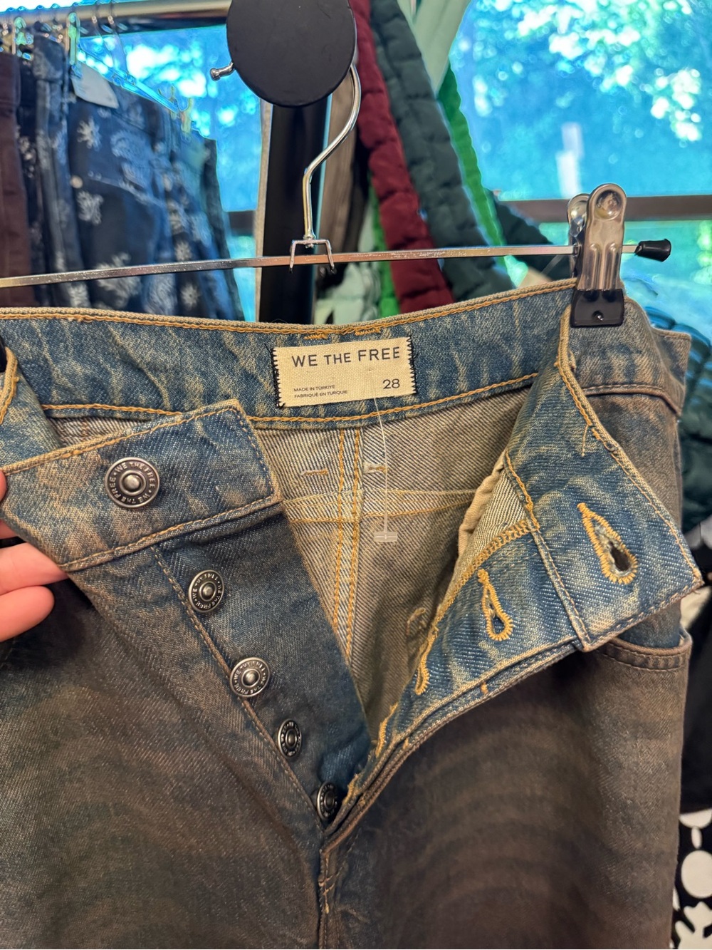 NWOT Free People We The Free Good Luck Mid-Rise Barrel Jeans - Lost Desert - 28 - Picture 13 of 13